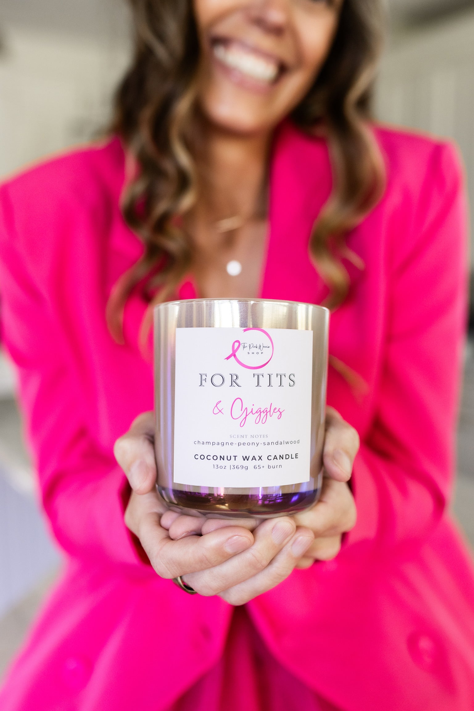 For Tits and Giggles Candle – The Pink Warrior